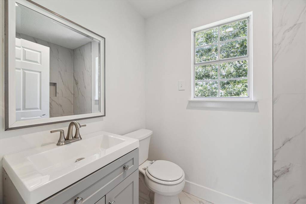 The second bathroom has been remodeled as well from top to bottom. The shower is equally beautiful as the master bathroom
