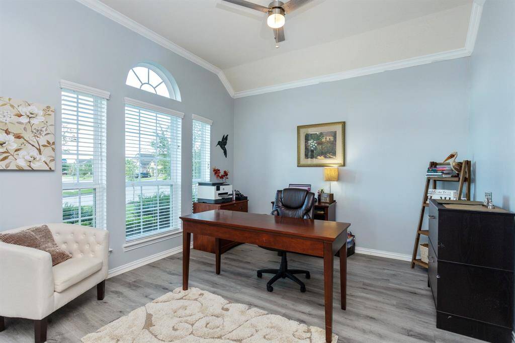 Dinning space to the left of entry currently used as office.