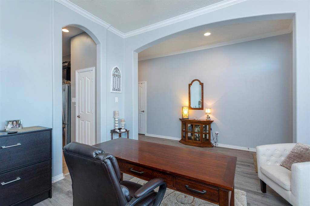 Dinning space to the left of entry currently used as office.