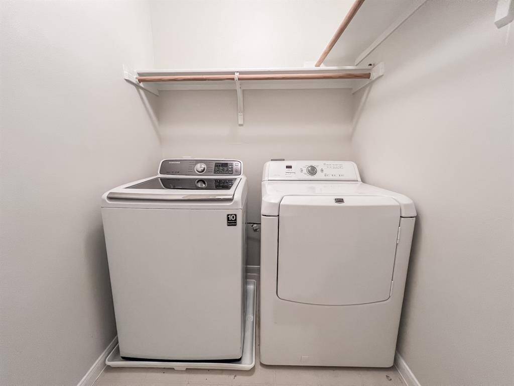 Washer and dryer are included.
