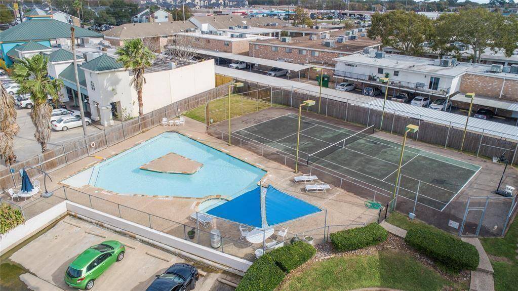 overhead view of pool area