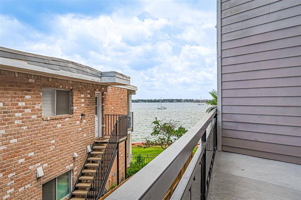Peekaboo view of lake from front balcony