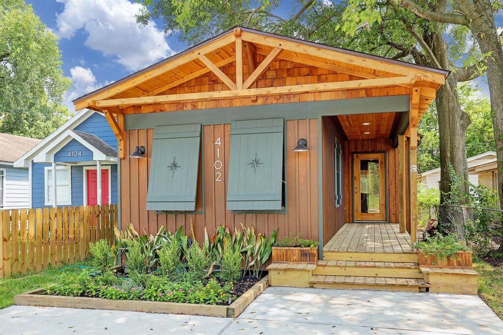 Front entry and private driveway for parking.