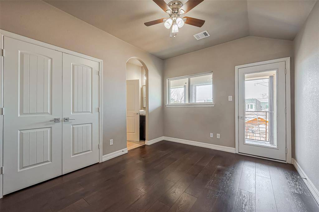 This room also has a double closet and has an entrance to the balcony overlooking the backyard.