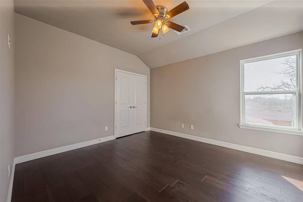 This is room #3 with a double door closet and has plenty of plug outlets for your electronics.
