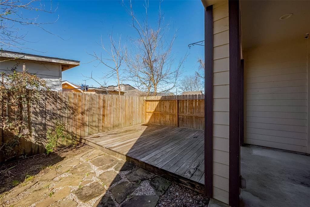 This backyard is comfortable and large enough to entertain family and friends.