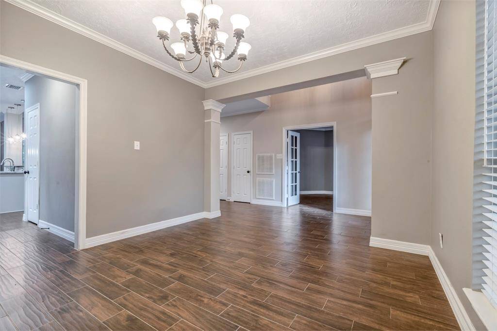 This formal dining room is perfect for your next dinner party.