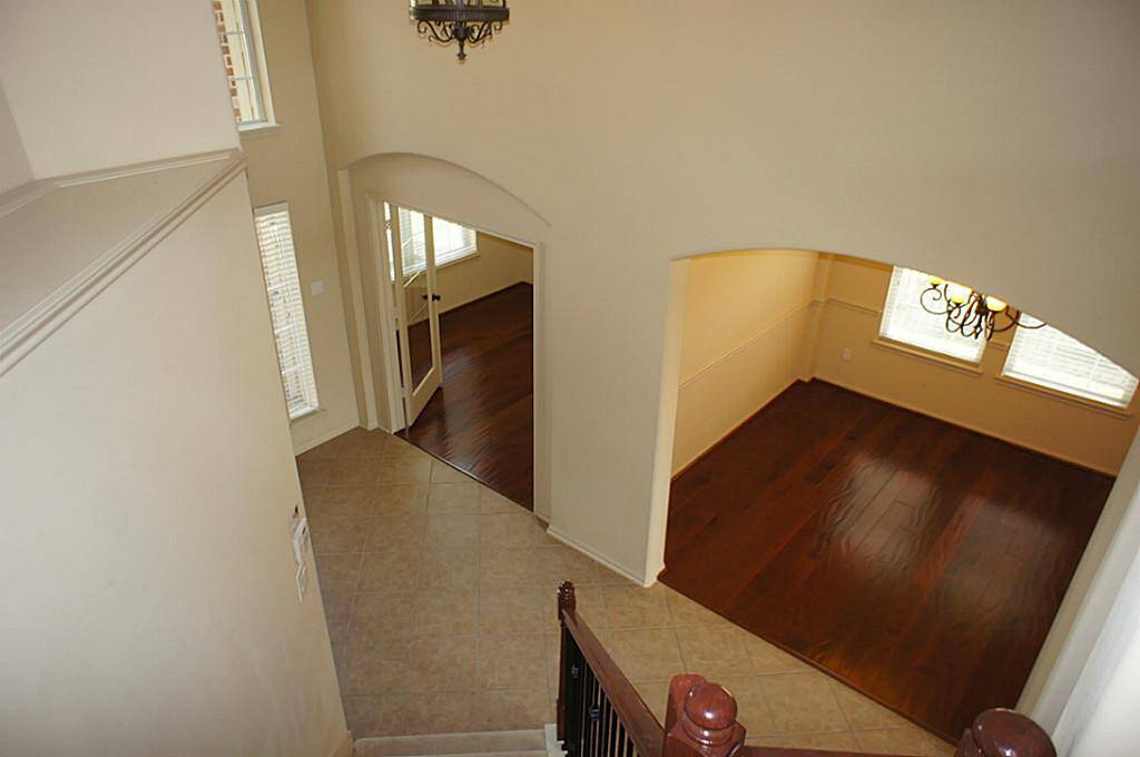 Peering down into the living/kitchen area.