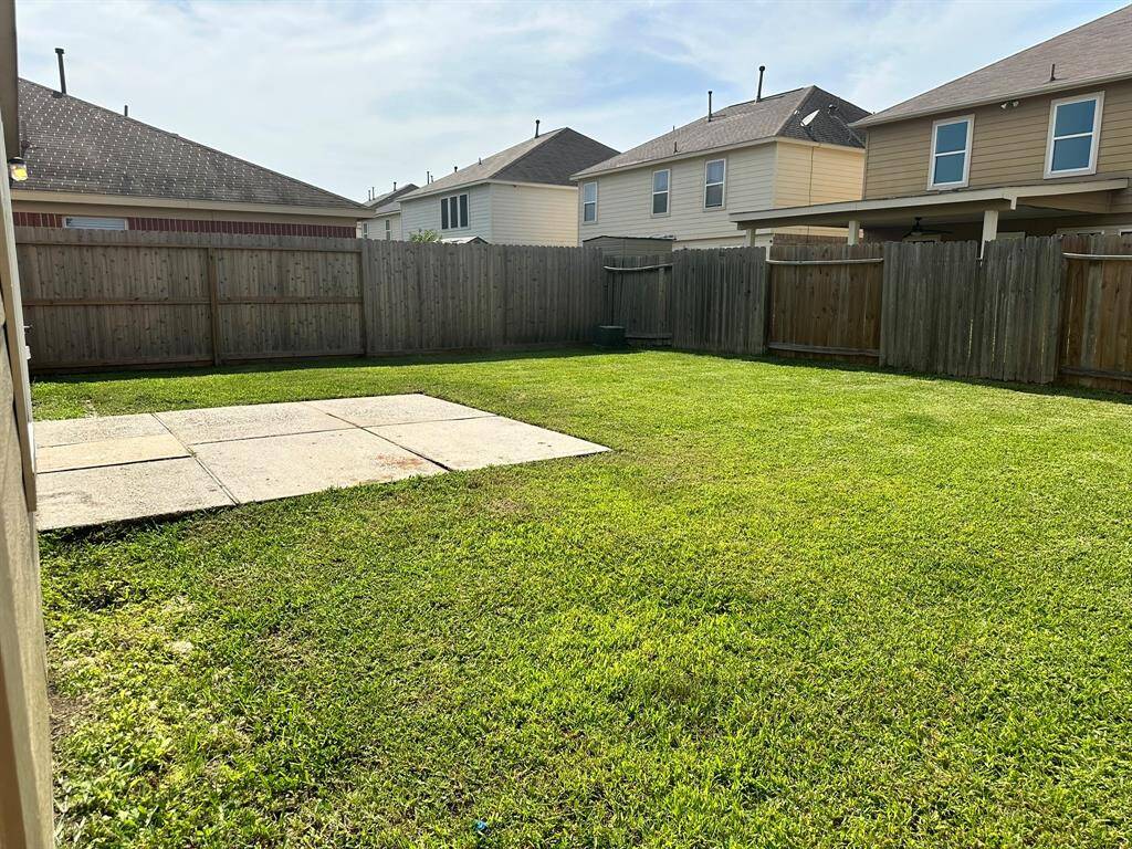 Back yard with extended patio deck