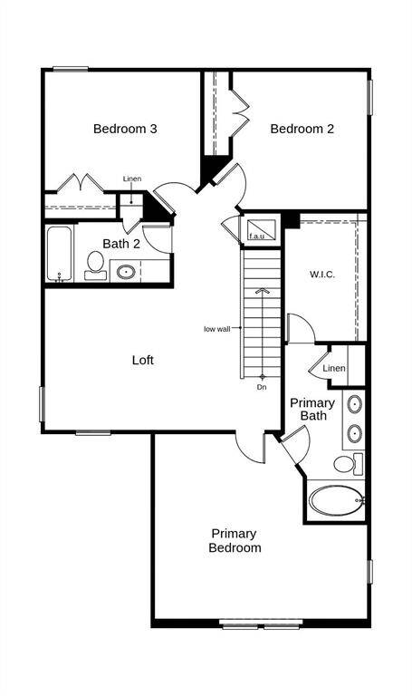 This floor plan features 3 bedrooms, 2 full baths, 1 half bath, and over 1,900 square feet of living space.