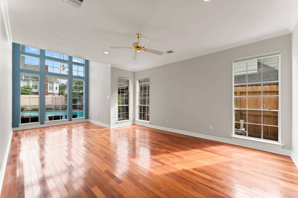 Primary bedroom with view of sitting room