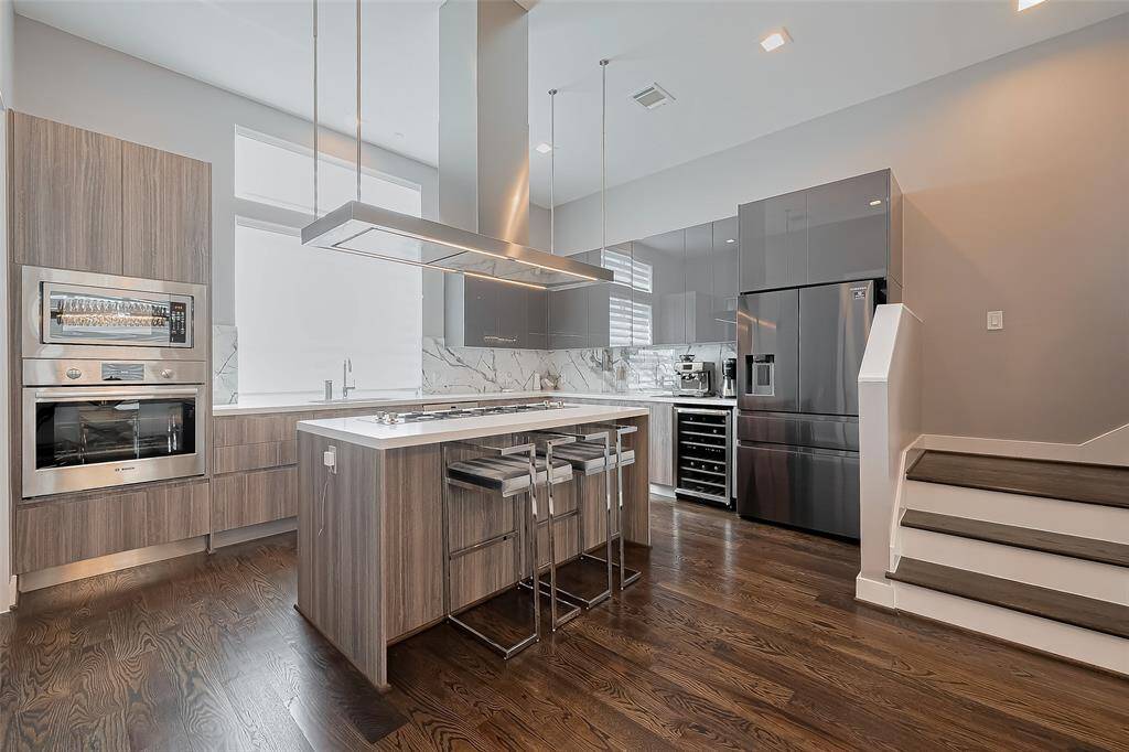 Custom colored Stainless Samsung refrigerator to match cabinets