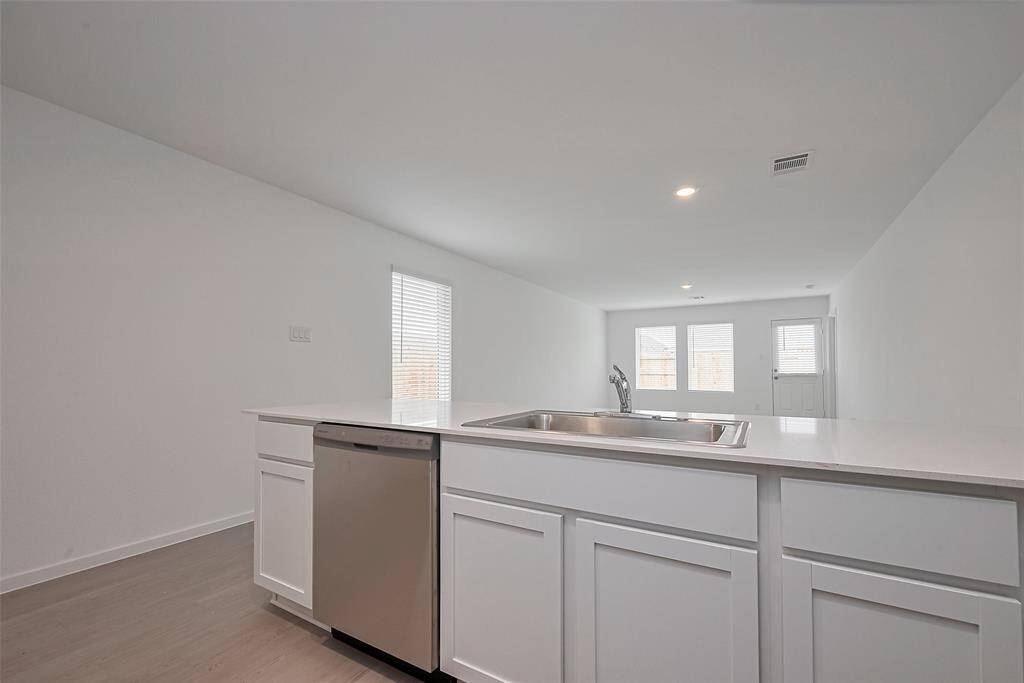 Look into the living room from the kitchen area.