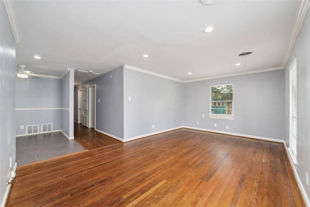 View of the living area from the front door