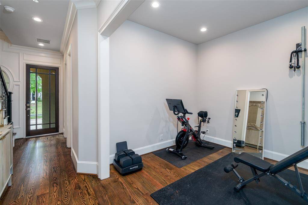 Versatile first-floor space, ideal for a home gym or office.