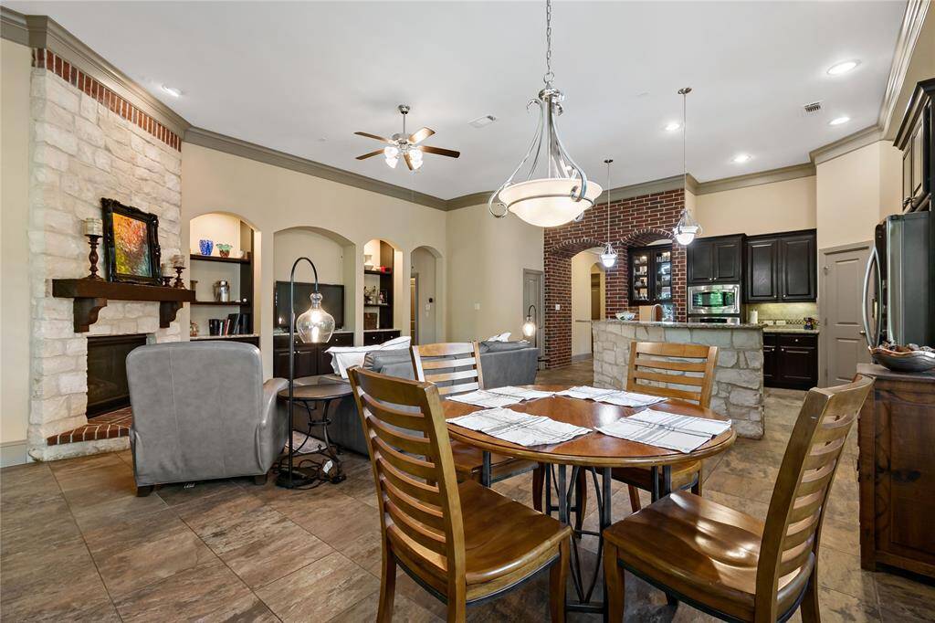 View of breakfast area overlooking the kitchen and living room