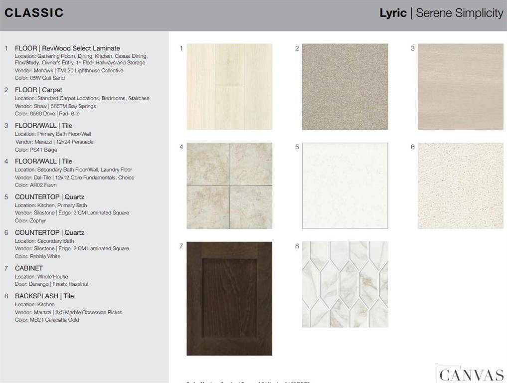 Design Selections. Home is currently under construction, selections subject to change.