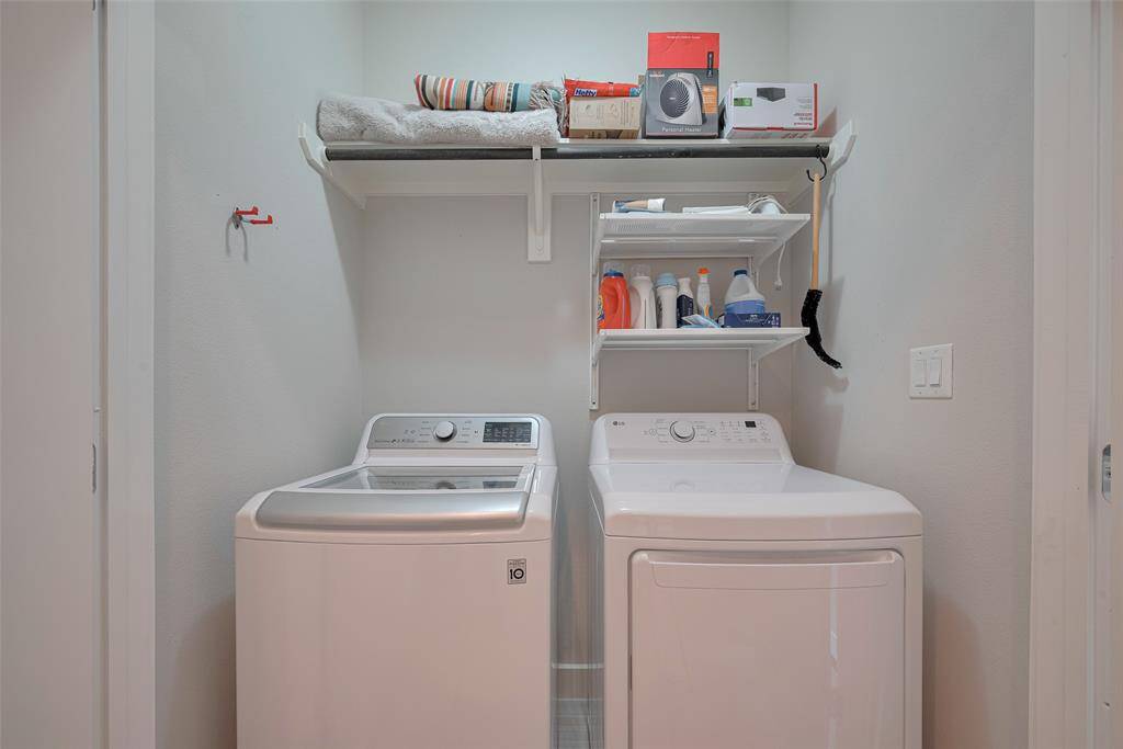 Laundry on the landing of the third floor.