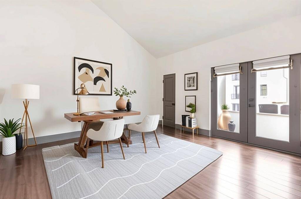 Office or bedroom space upstairs with Balcony