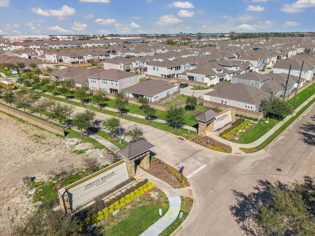 Overhead view of community front entry.