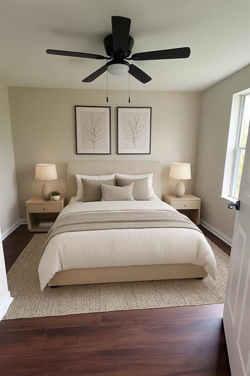 Bedroom virtually staged