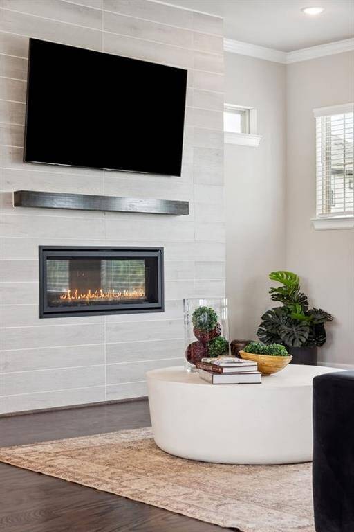 Sleek fireplace