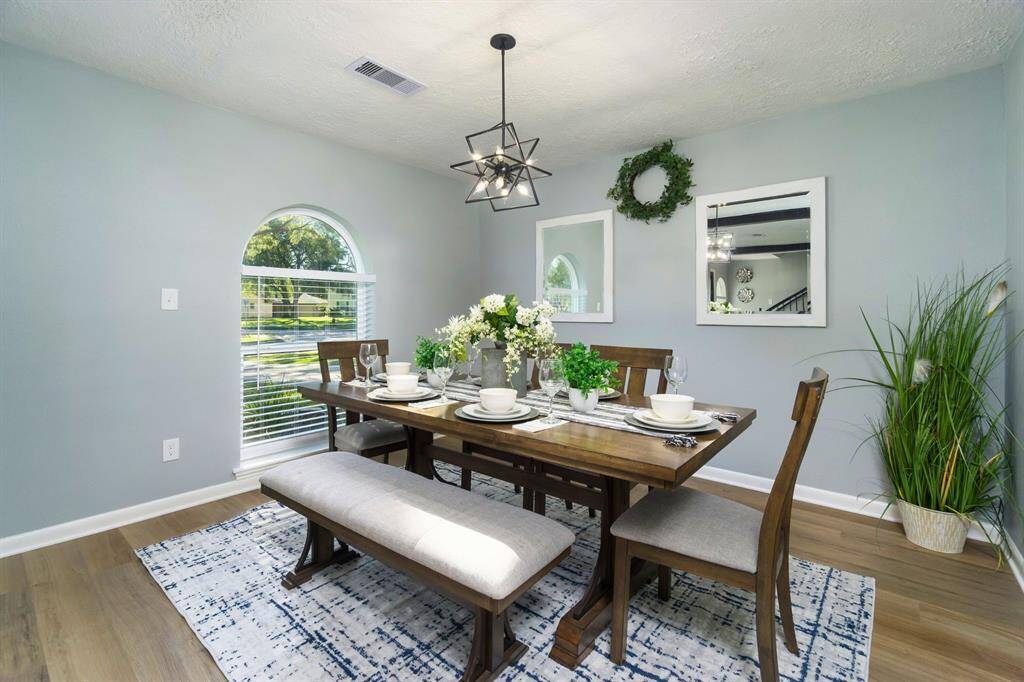 Dining room is perfect for family and friends to enjoy