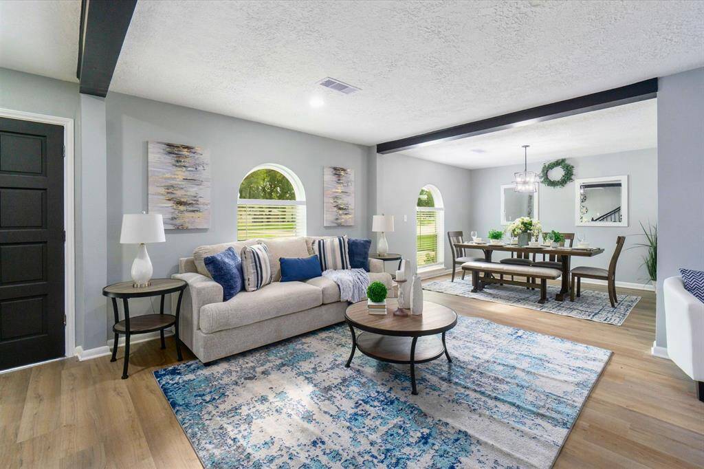 The open floor plan allows for plenty of room for entertaining