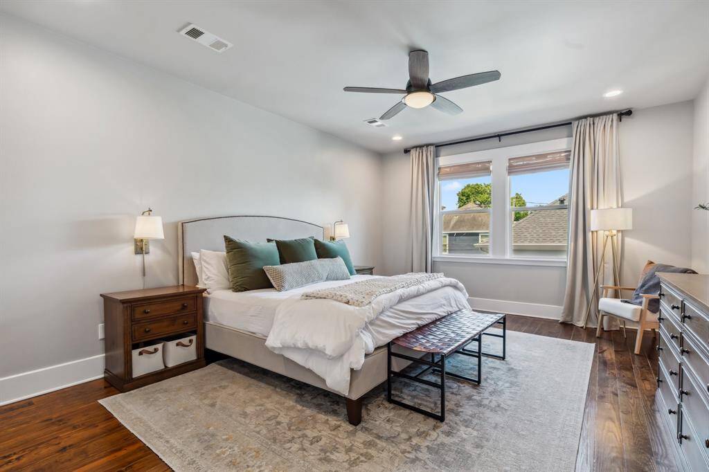 Sleep soundly in the expansive owner’s suite featuring a king-size bedroom, remodeled en suite bathroom and an oversized custom walk-in closet.