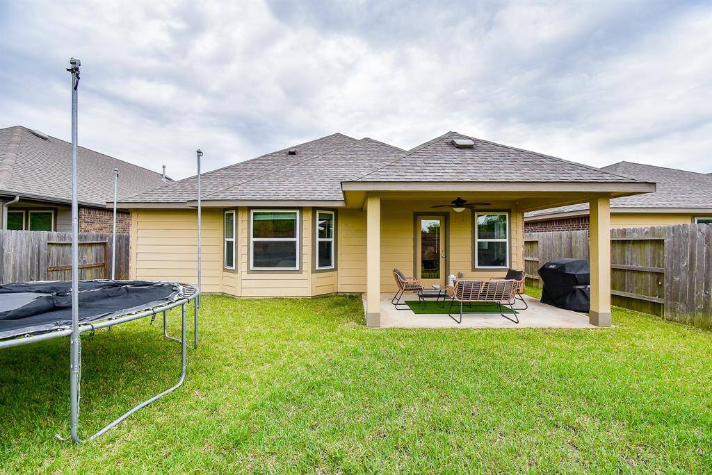 Your covered outdoor patio is spacious enough for seasonal seating!