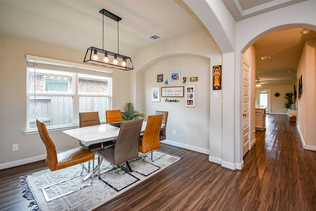 Wide open airy space defines the most commonly traveled areas of the home.