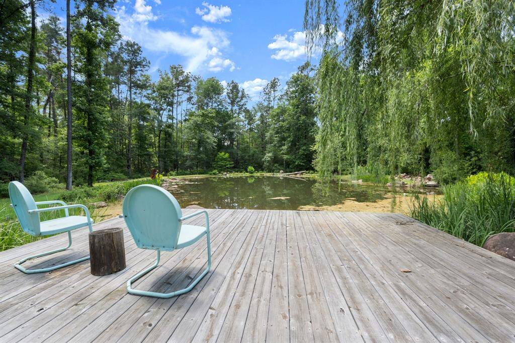 The pond's dock is the perfect place to cast a line from, listen to nature, or enjoy a sunset over the water.