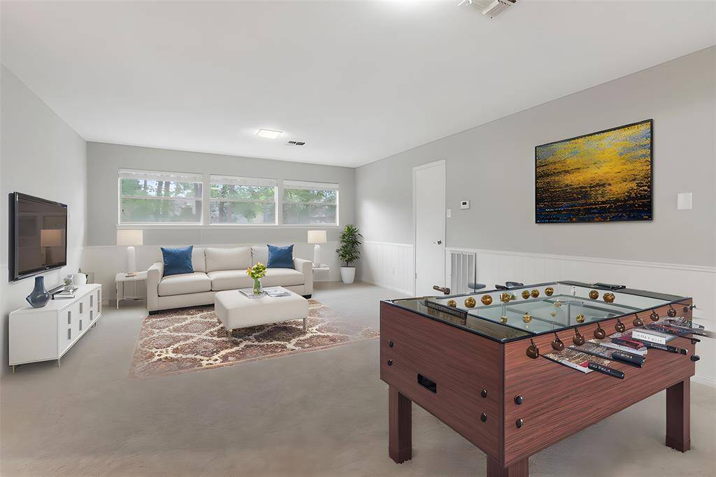 Virtually Staged Game room.