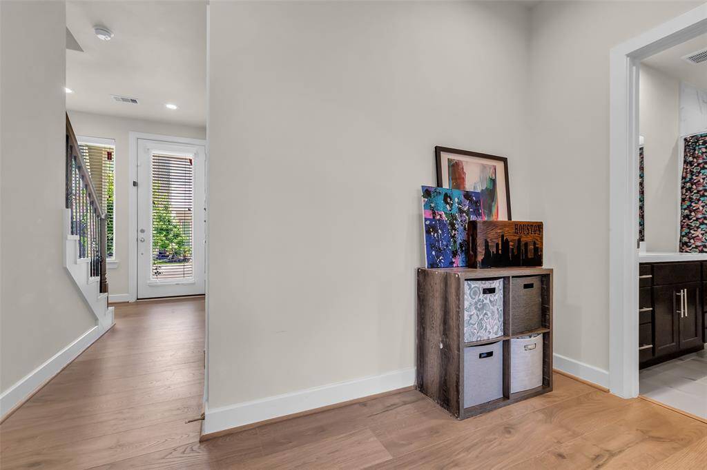 Additional hall space for storage on first floor.