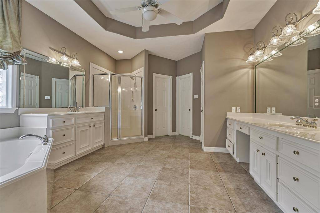 Luxurious ensuite with double vanities.