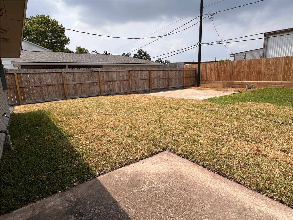 Backyard with large slab