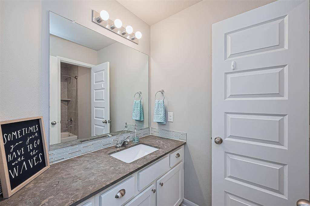 Bathroom accessible to guest bedroom and any guest