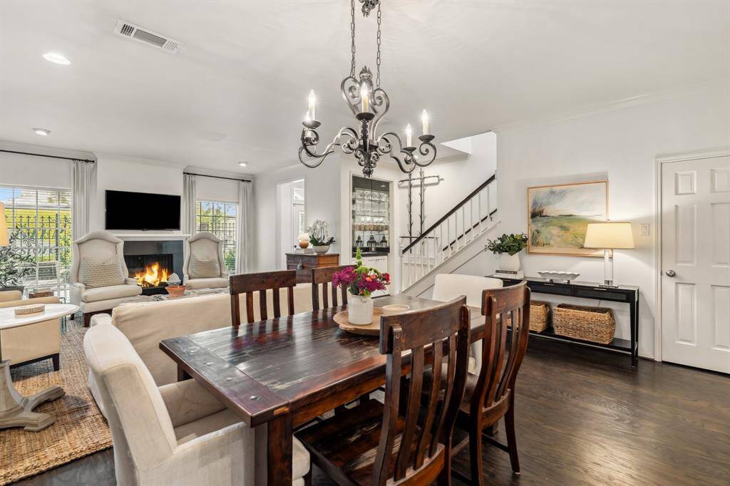 The dining space seats 6+ with ease. Don’t miss the large under-stair closet for all your storage needs!