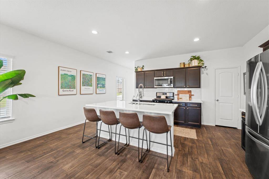 Low maintenance vinyl plank flooring.