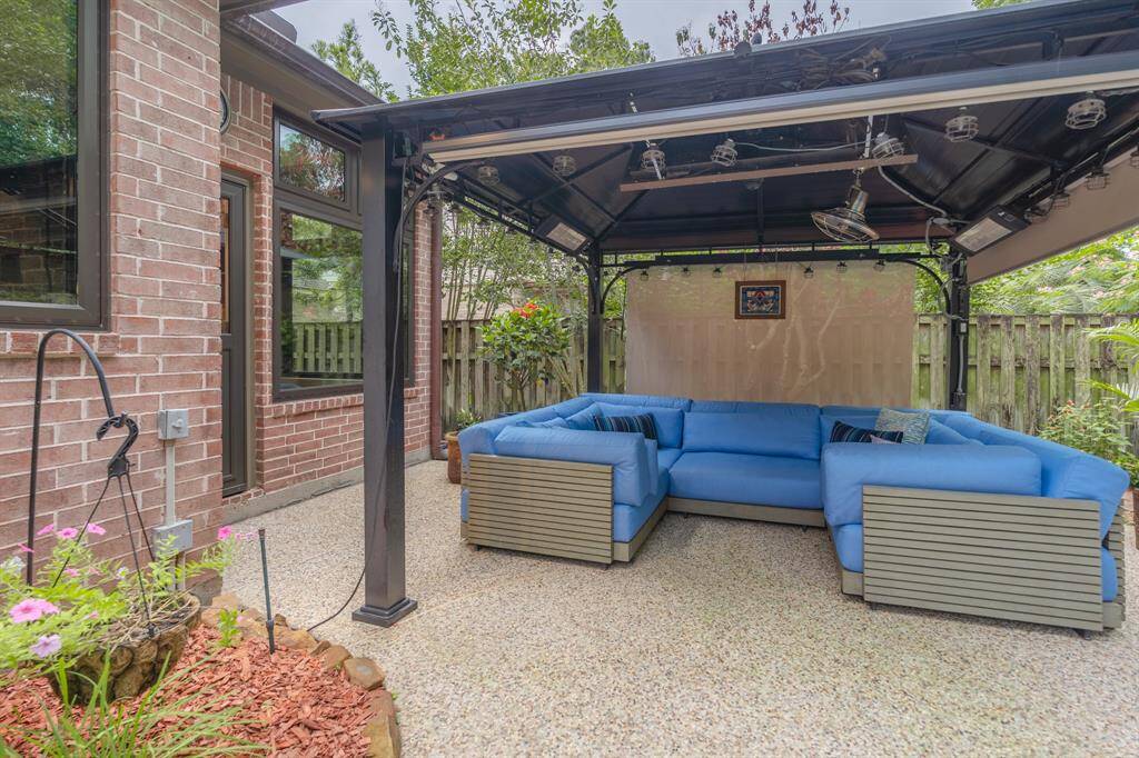 Cabana equipped with heater, fans and television.