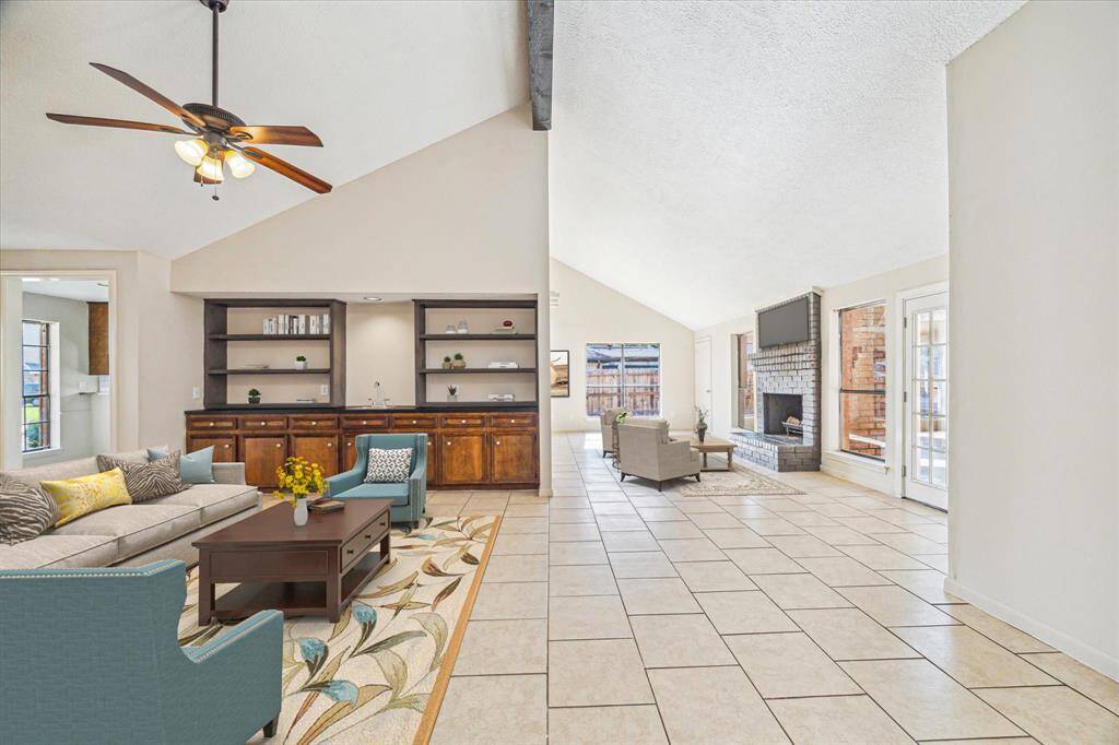 Virtually staged family room