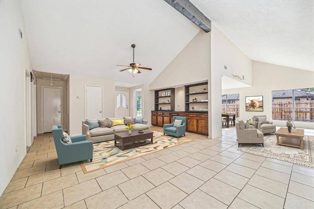 Virtually staged family room