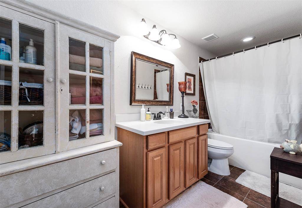 The ensuite bath:  extended vanity, combo tub and shower, and additional space to make it yours.