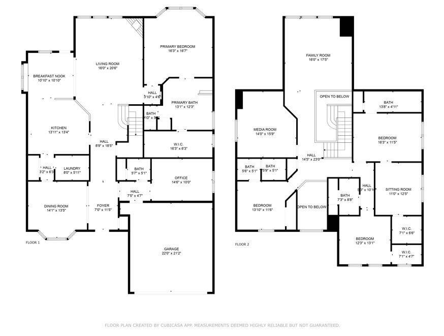 Floor plan.  Room dimensions are approximate.