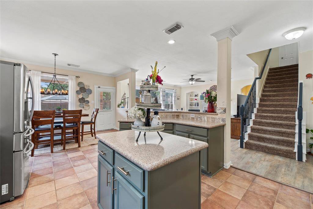 Another view of the open living areas from the kitchen.