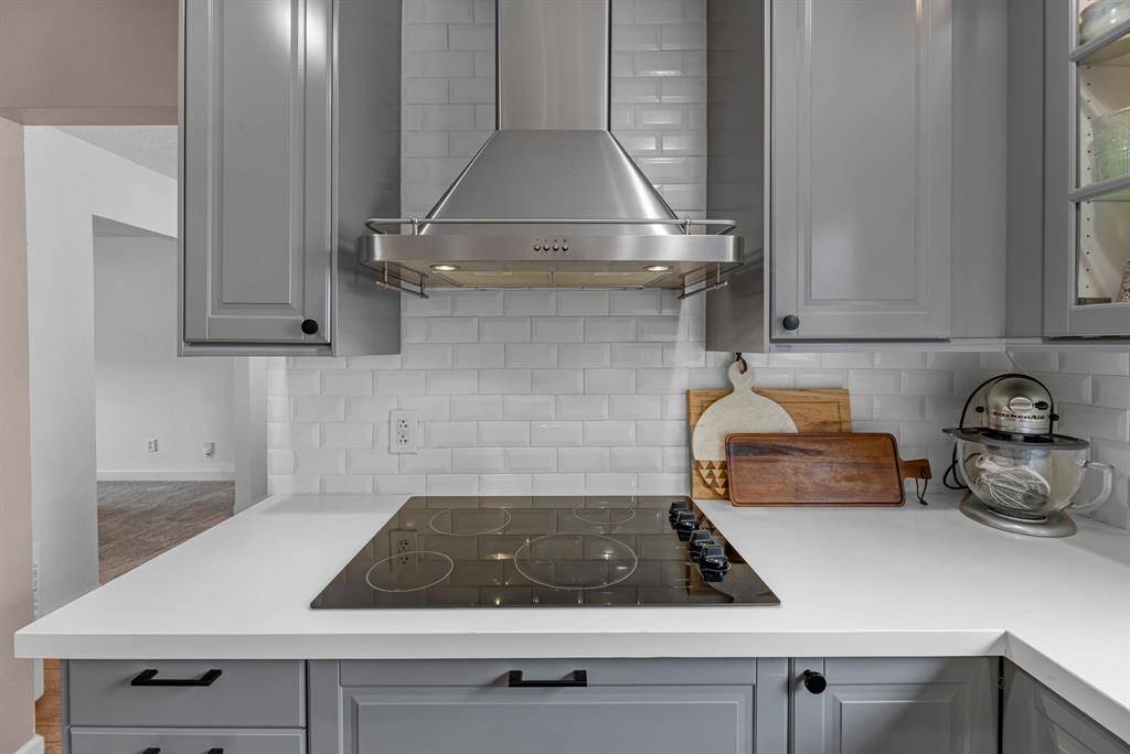 Electric flat stove top.