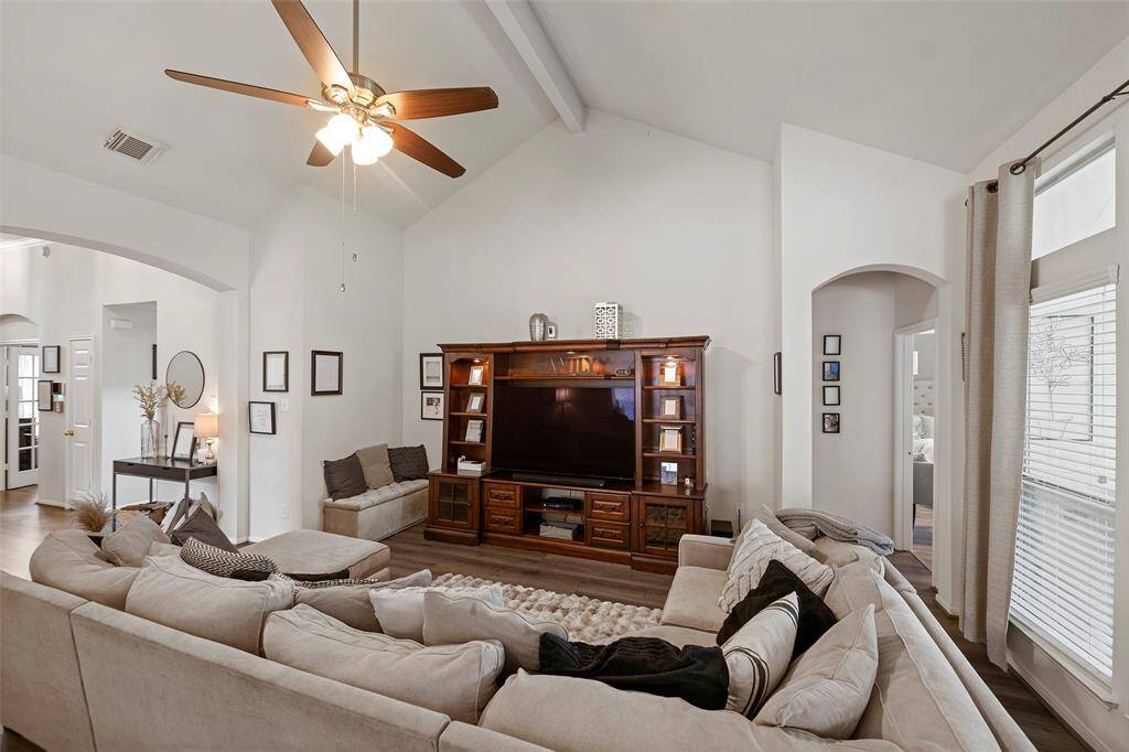 Spacious Family Room with Vaulted Ceilings!
