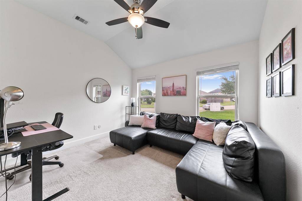 If you wanted to close this space with French doors, you'll add some privacy to the room.