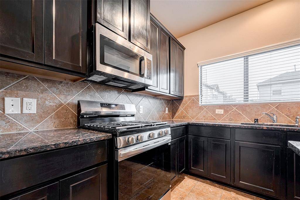 Stainless steel microwave and stove