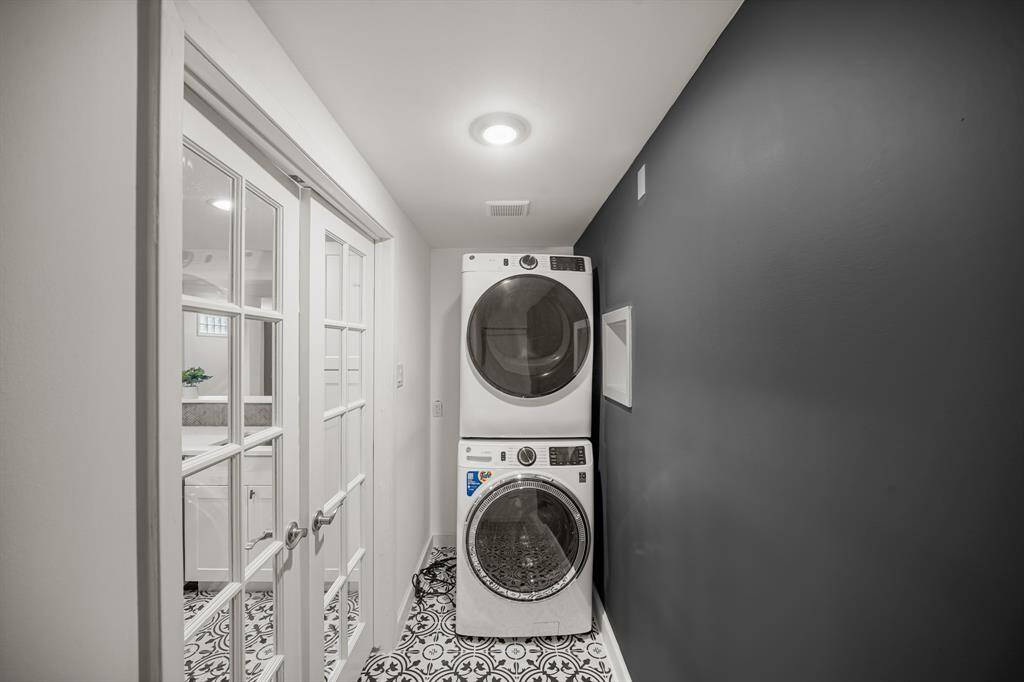 Energy efficient washer and dryer nicely tucked away